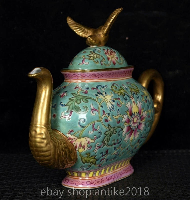 7.8 " Yongzheng Marked China Colour Enamel Porcelain Gilt Dynasty Flower Teapot | eBay