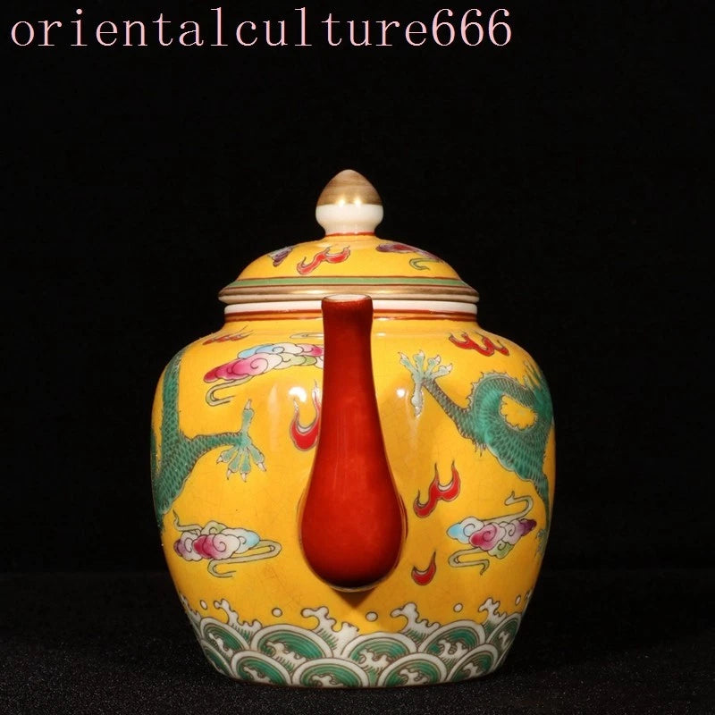 China Dynasty cloisonne enamel porcelain dragon loong Pattern Tea makers Tea Pot