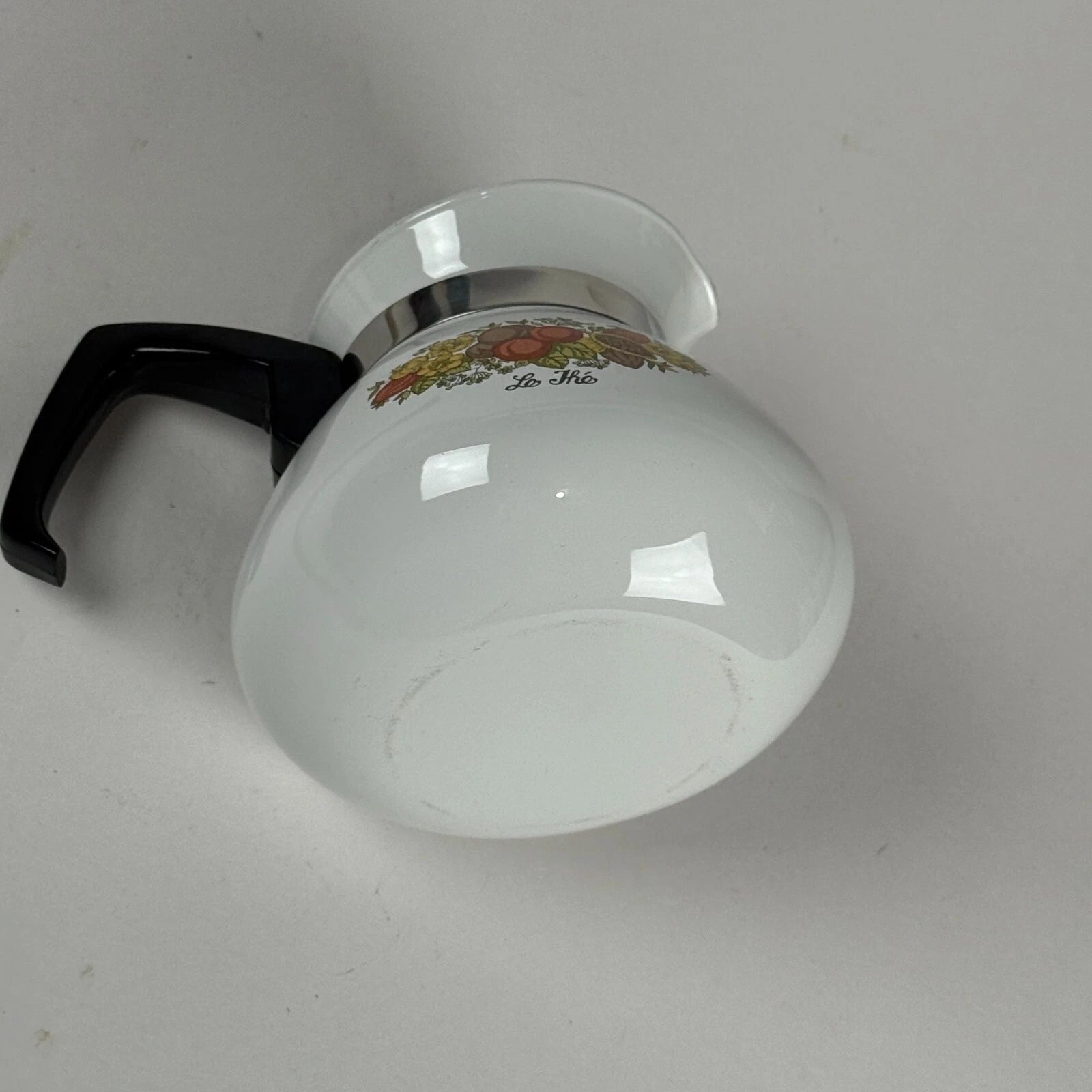 Vintage Corning Ware 6 Cup P 104 White Floral Enamel Coffee Tea Pot With Lid | eBay