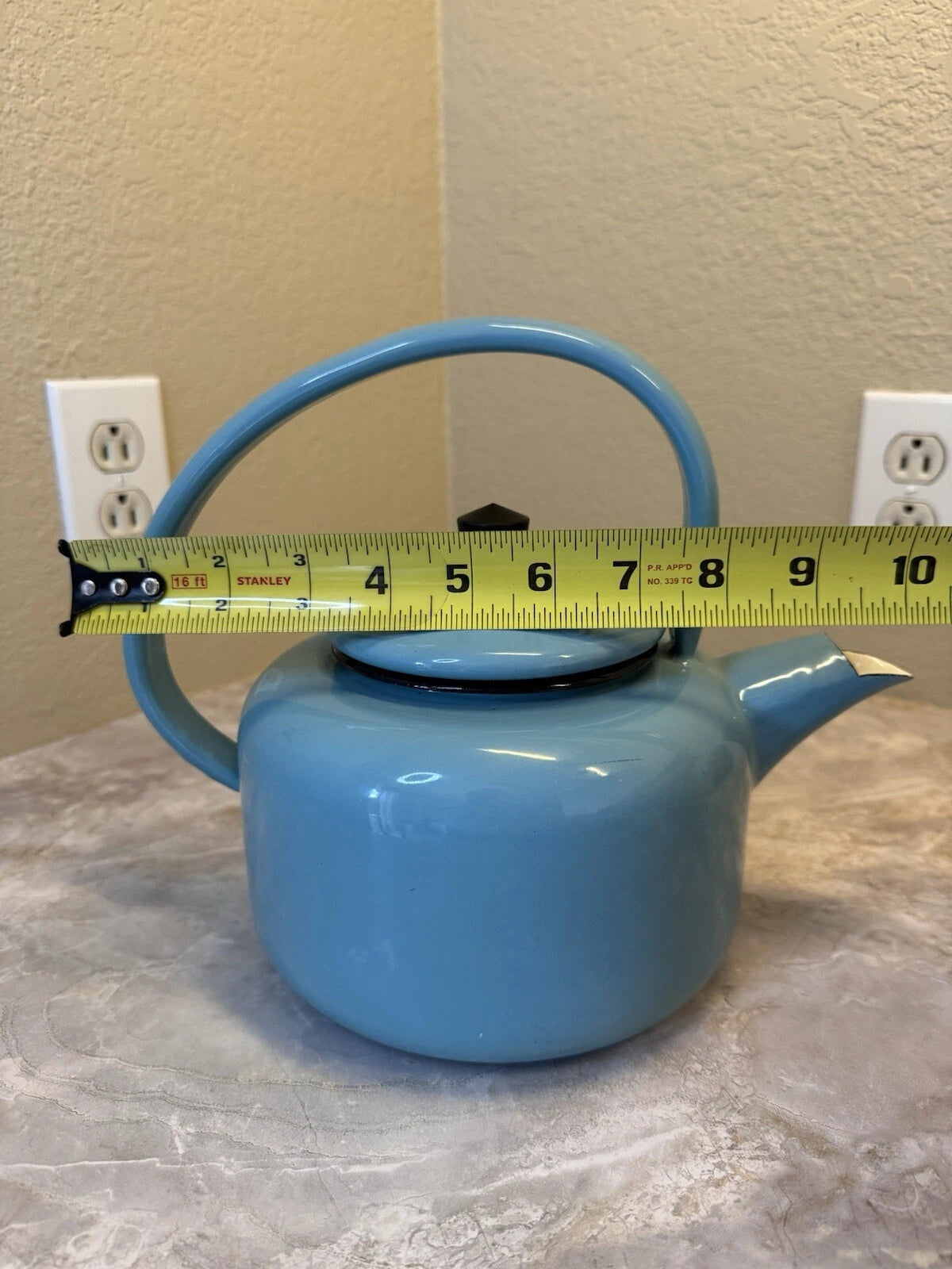 Aubecq Vintage Blue Enamel Teapot made in France | eBay