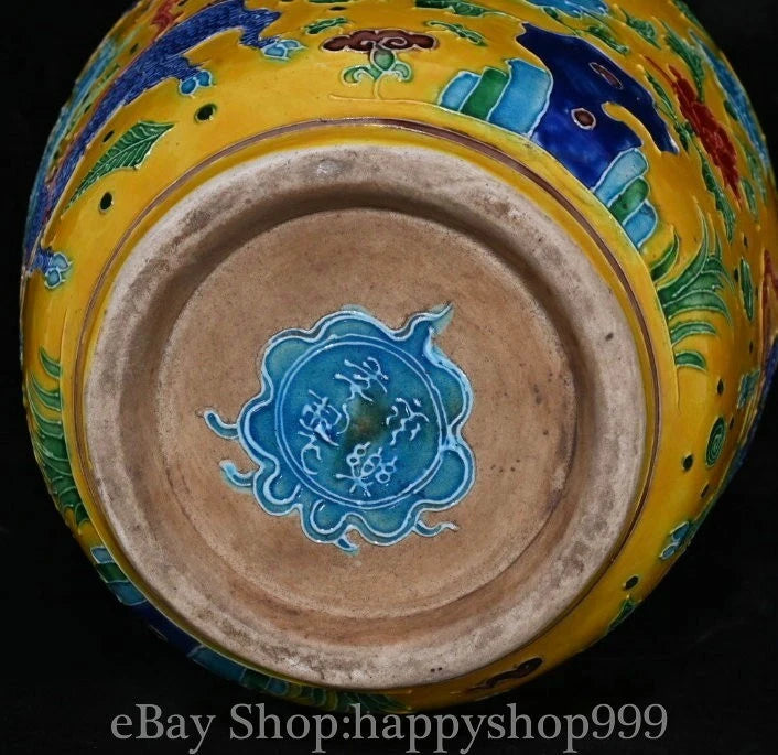 13.2" China Yongle Marked Enamel Porcelain Qilin Kylin Beast Wine Tea Pot Flagon | eBay