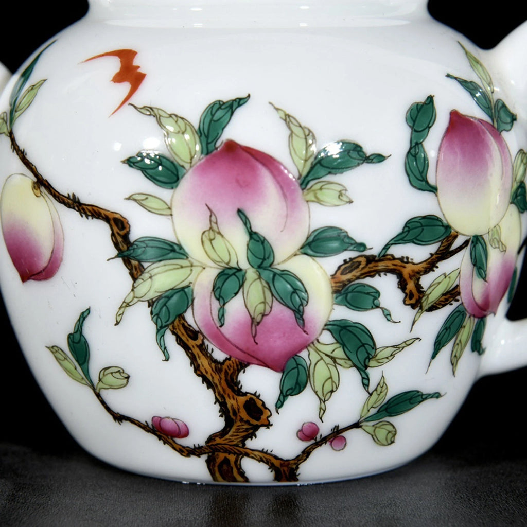Chinese Enamel  Colour Porcelain HandPainted Peach pattern Teapot 73102