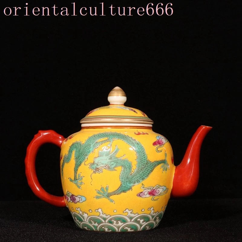 China Dynasty cloisonne enamel porcelain dragon loong Pattern Tea makers Tea Pot