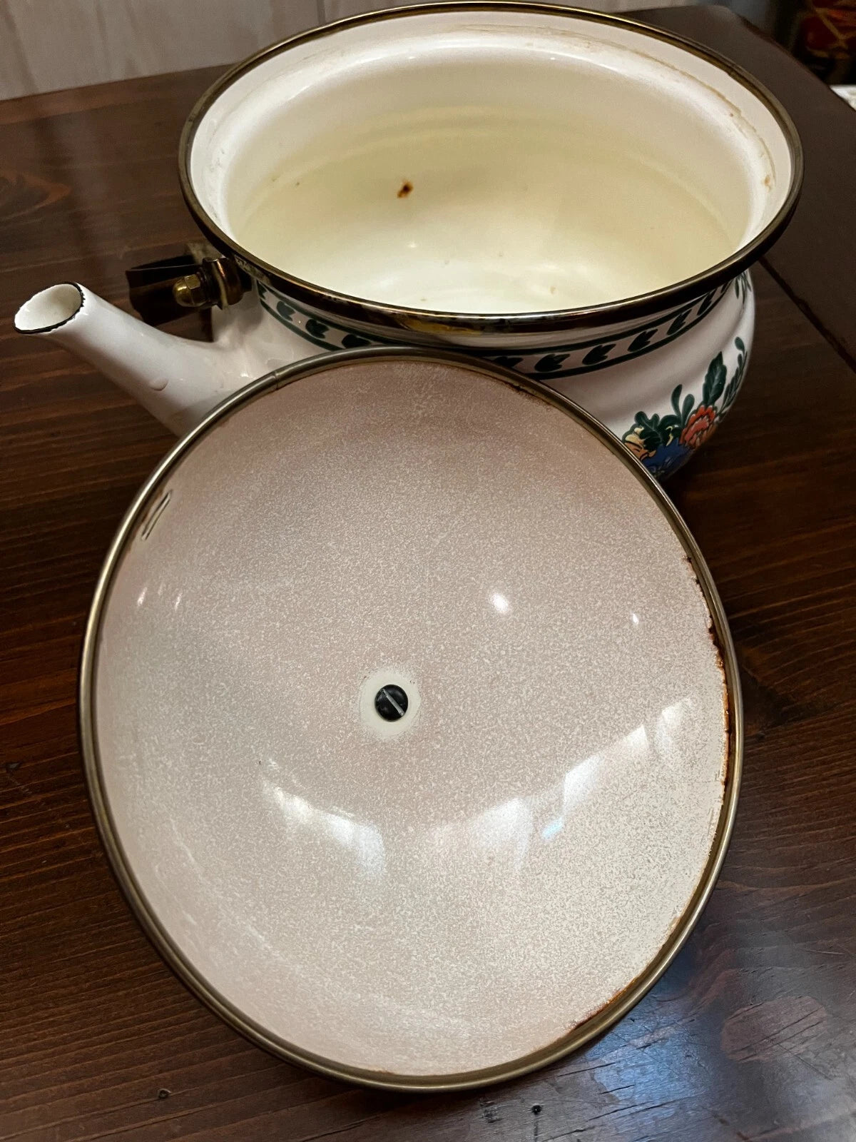 Vintage M. Kamenstein Enamelware Floral Motif Tea Pot Circa 1981 | eBay