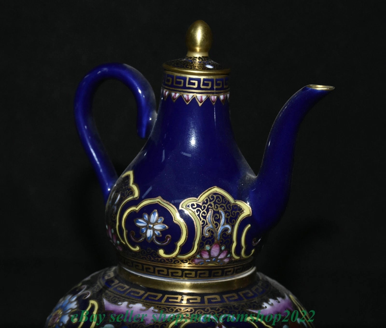 8.8" Marked Yongzheng Chinese Enamel Porcelain Gild Heart Turning Tea Pot Kettle | eBay