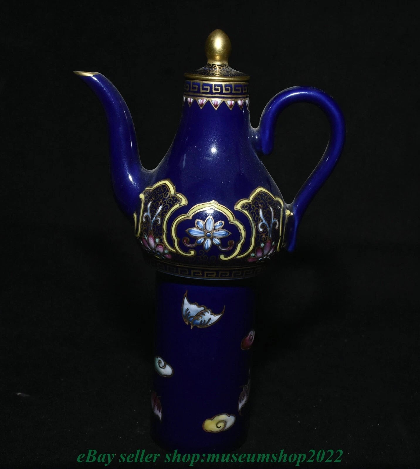 8.8" Marked Yongzheng Chinese Enamel Porcelain Gild Heart Turning Tea Pot Kettle | eBay