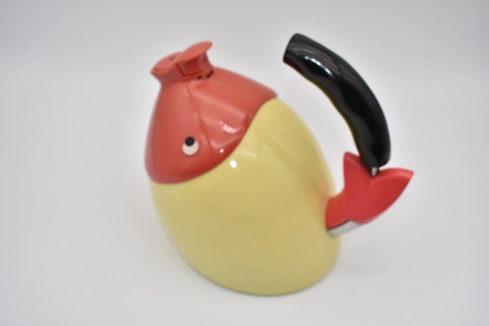 Very Rare Vintage 1998 VIA Ancona ~ Yellow Enamel Fish Teapot | eBay