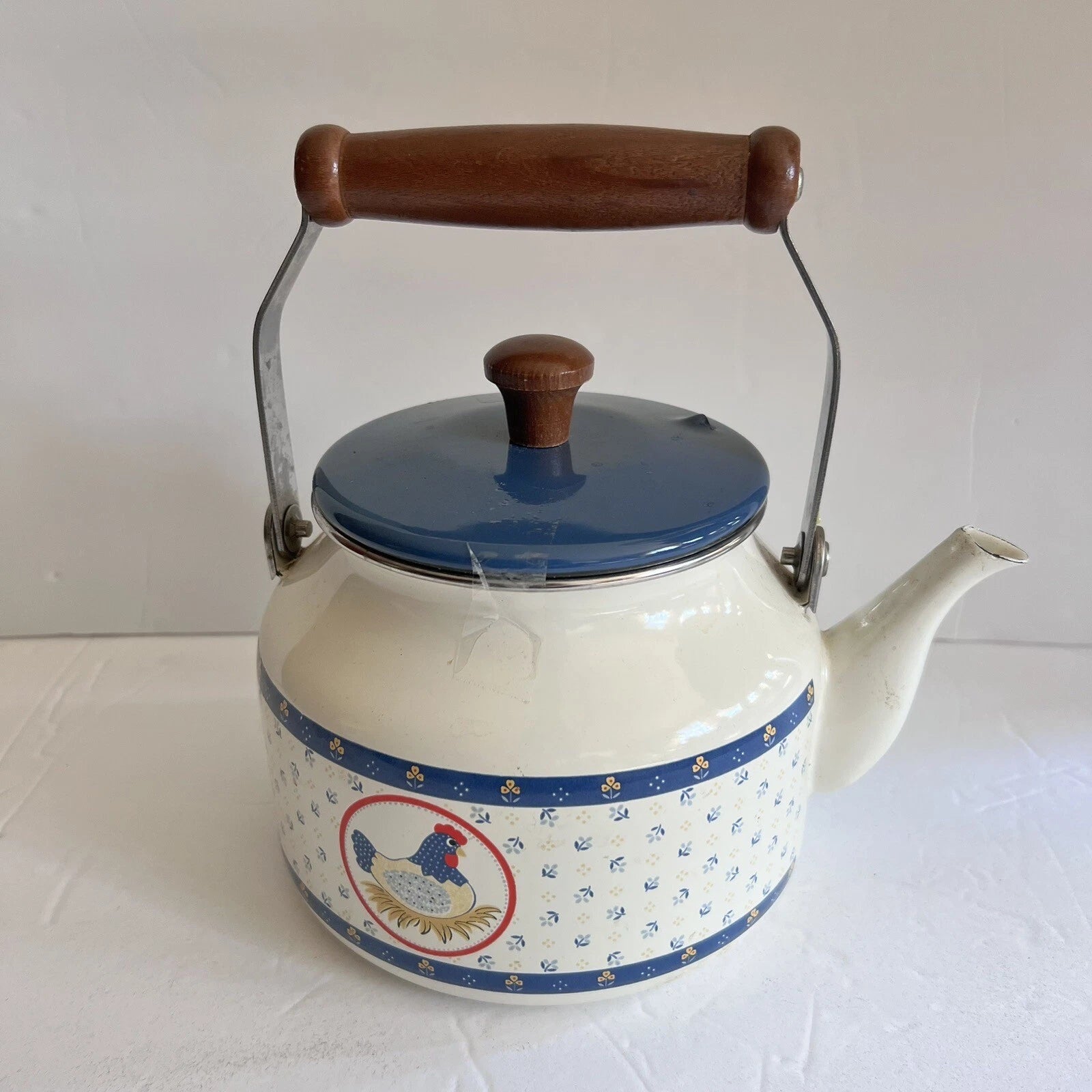 Vintage Enamel Kettle Country Hen Teapot | eBay