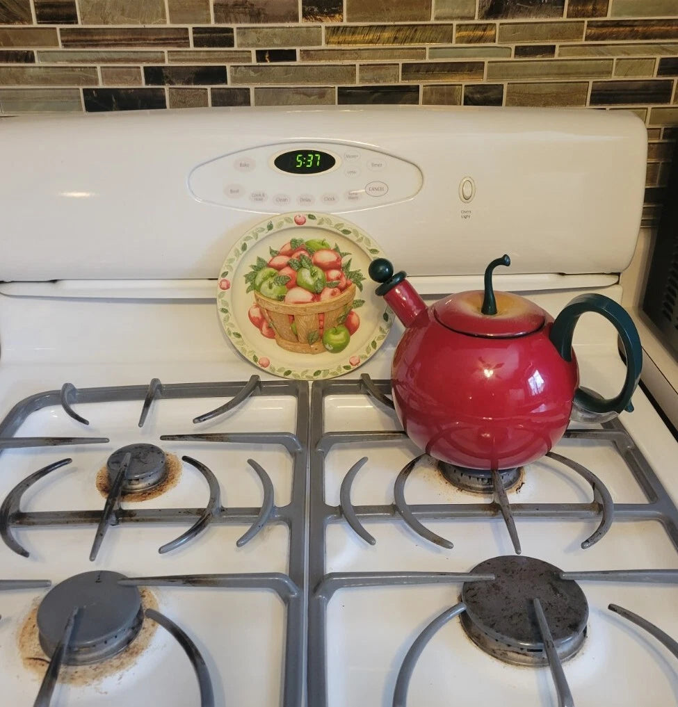 Vintage COPCO Enamel Metal Red Apple Teapot Kettle | eBay