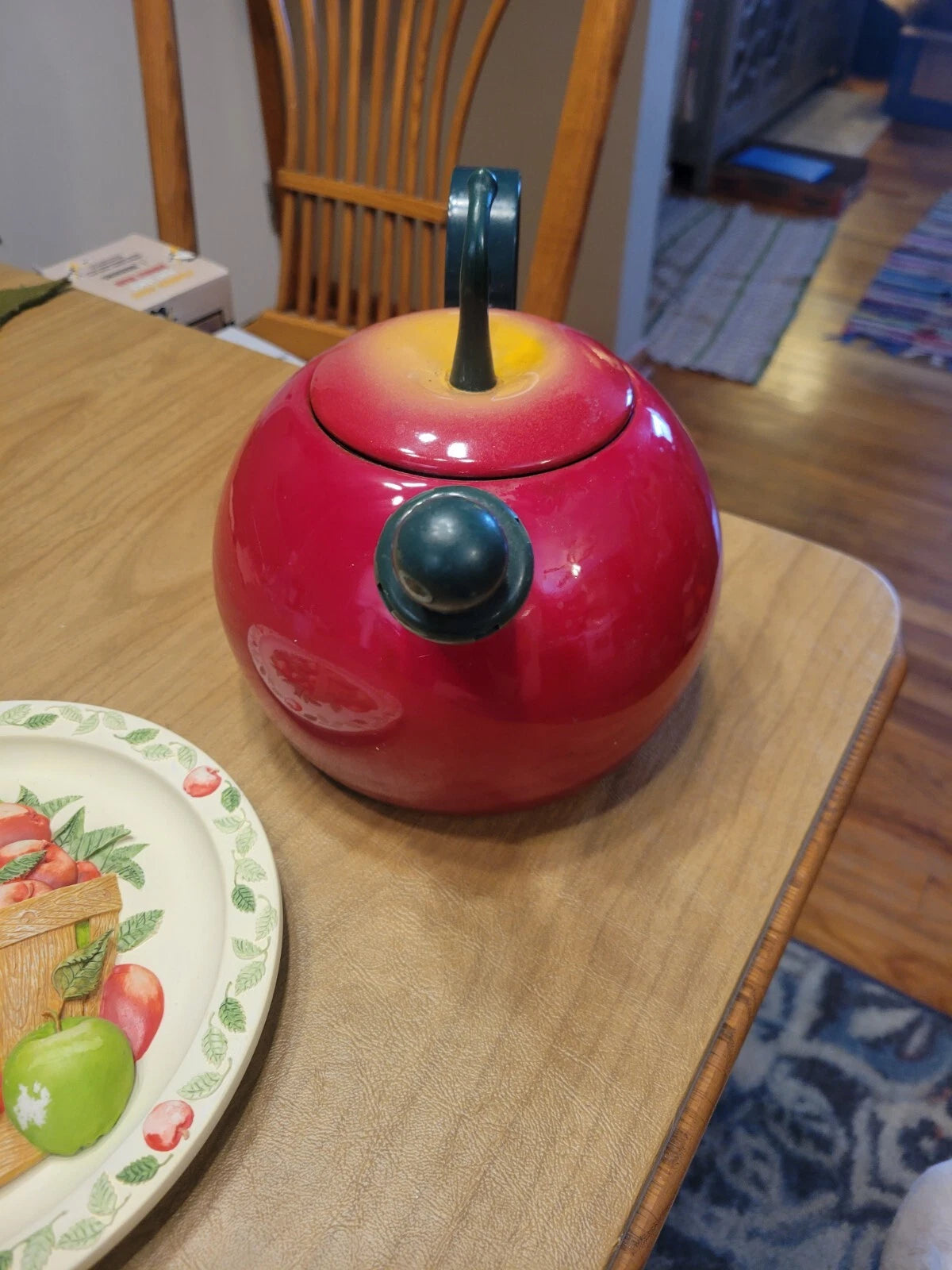 Vintage COPCO Enamel Metal Red Apple Teapot Kettle | eBay