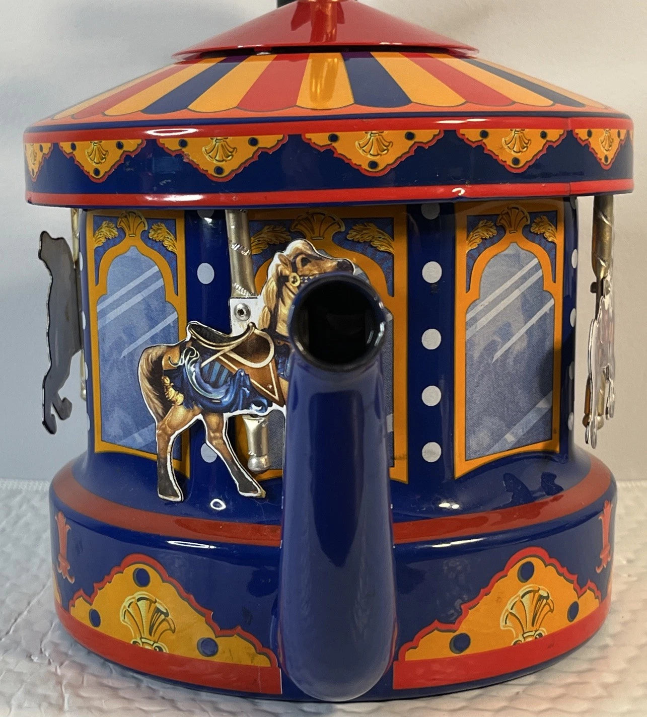 Vintage MKI Kamenstein World of Motion Tea Kettle Teapot Steam Carousel Untested
