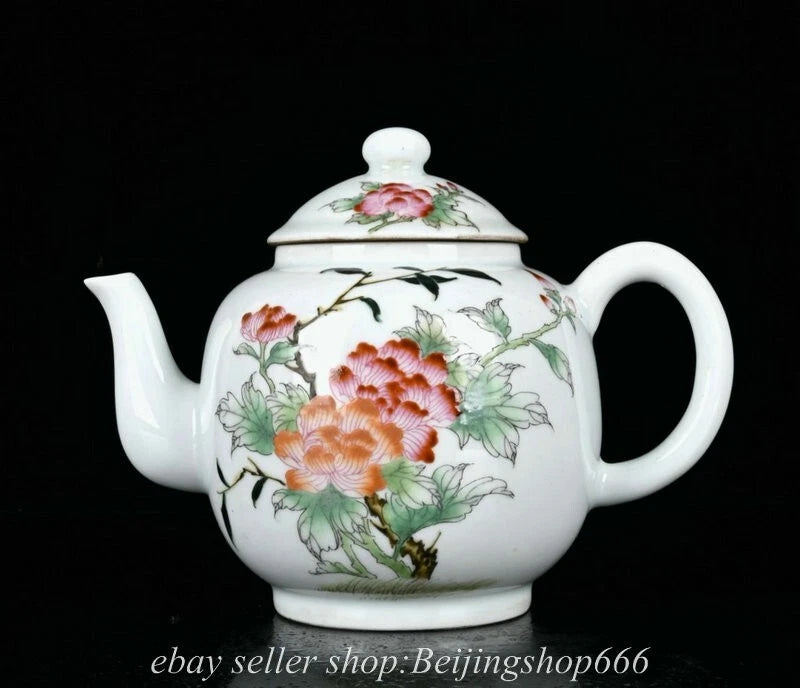 6.8" Old Chinese Kangxi Enamel Porcelain Dynasty Flower Tea Pot Kettle | eBay