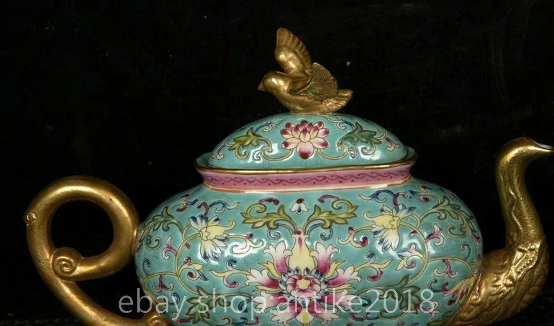 7.8 " Yongzheng Marked China Colour Enamel Porcelain Gilt Dynasty Flower Teapot | eBay