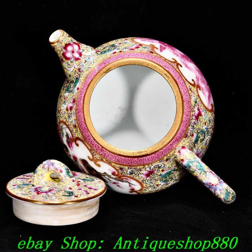 5.1"Qing Qianlong Enamel Colour Porcelain Gold Flower Bird Wine Tea Pot Flagon | eBay