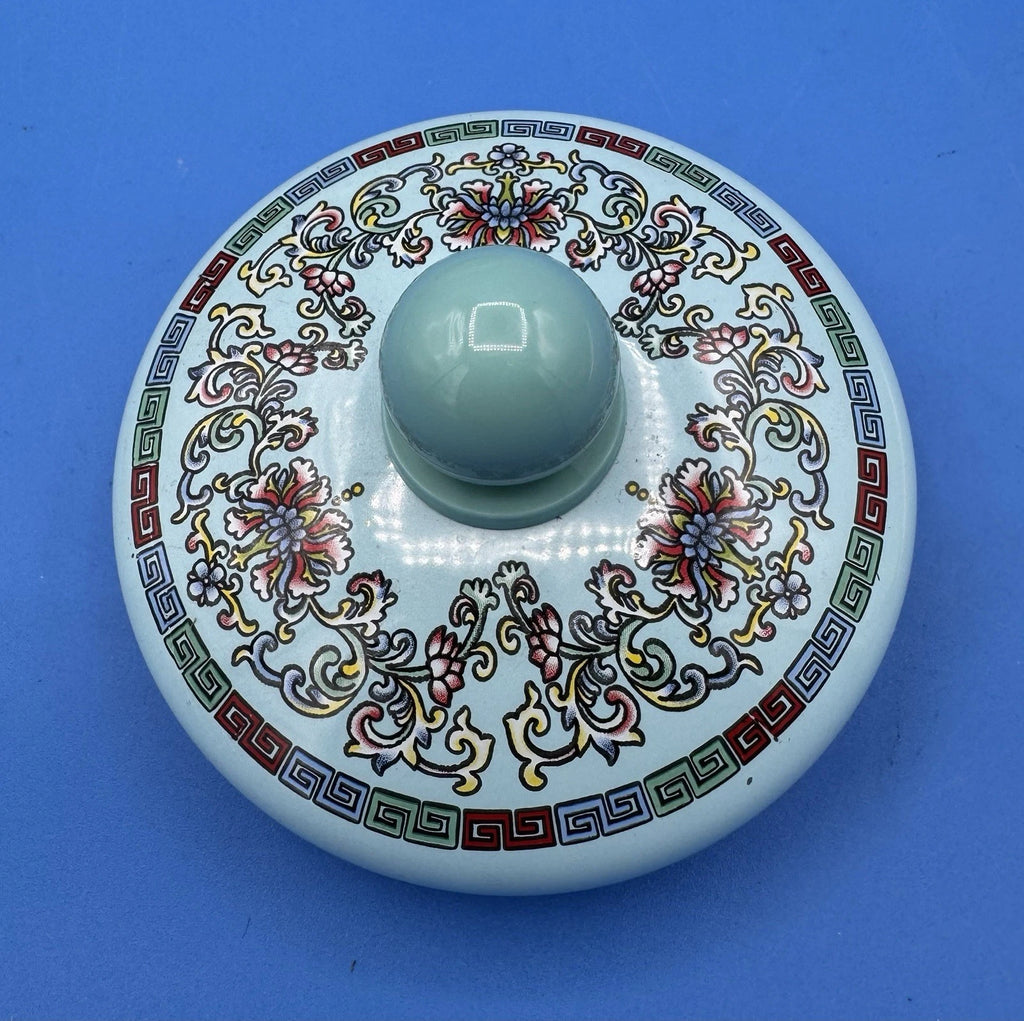 Chinese Style Enamel Tea Kettle 2.6 Qt Floral Cloisonné Pattern Light Blue Pot | eBay