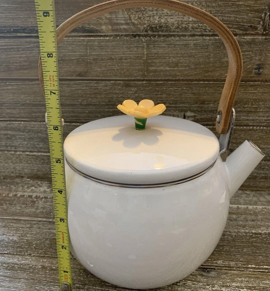 Cow Tea Pot Metal Painted Enamel Vintage
