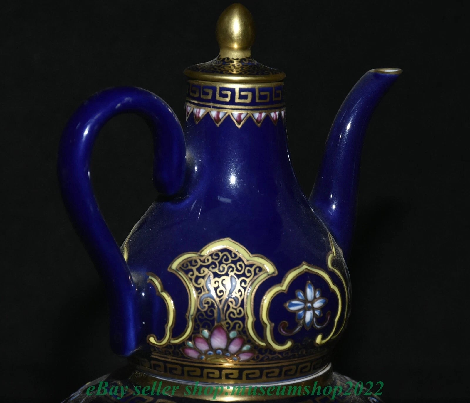 8.8" Marked Yongzheng Chinese Enamel Porcelain Gild Heart Turning Tea Pot Kettle | eBay