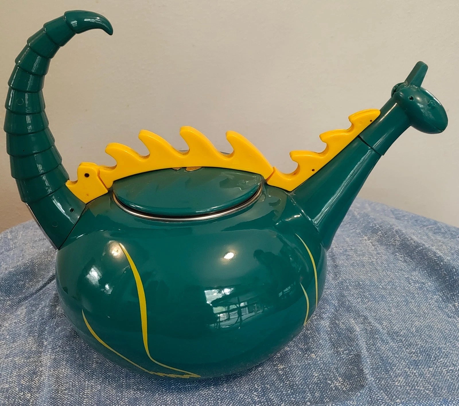 CopCo Kett A Saurus Dinosaur Kettle 1994 Dragon Tea Pot HTF teal yellow spikes | eBay