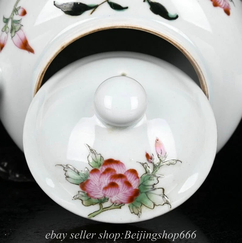 6.8" Old Chinese Kangxi Enamel Porcelain Dynasty Flower Tea Pot Kettle | eBay