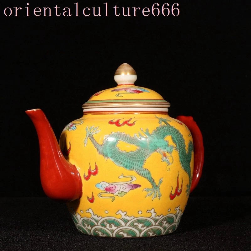 China Dynasty cloisonne enamel porcelain dragon loong Pattern Tea makers Tea Pot