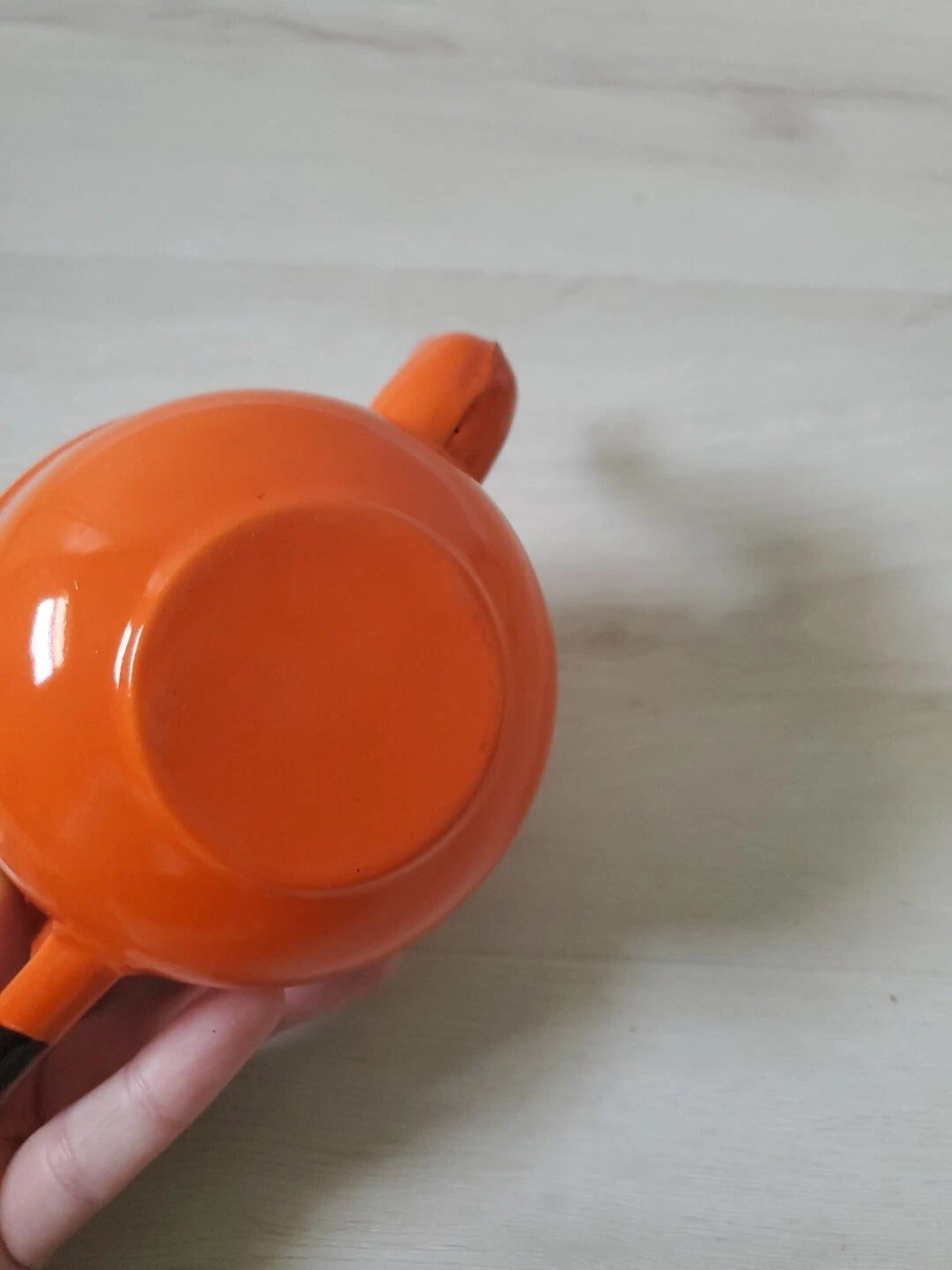 Vintage Orange Black Enamel Ware Small Tea Pot Kettle Knobler Poland | eBay