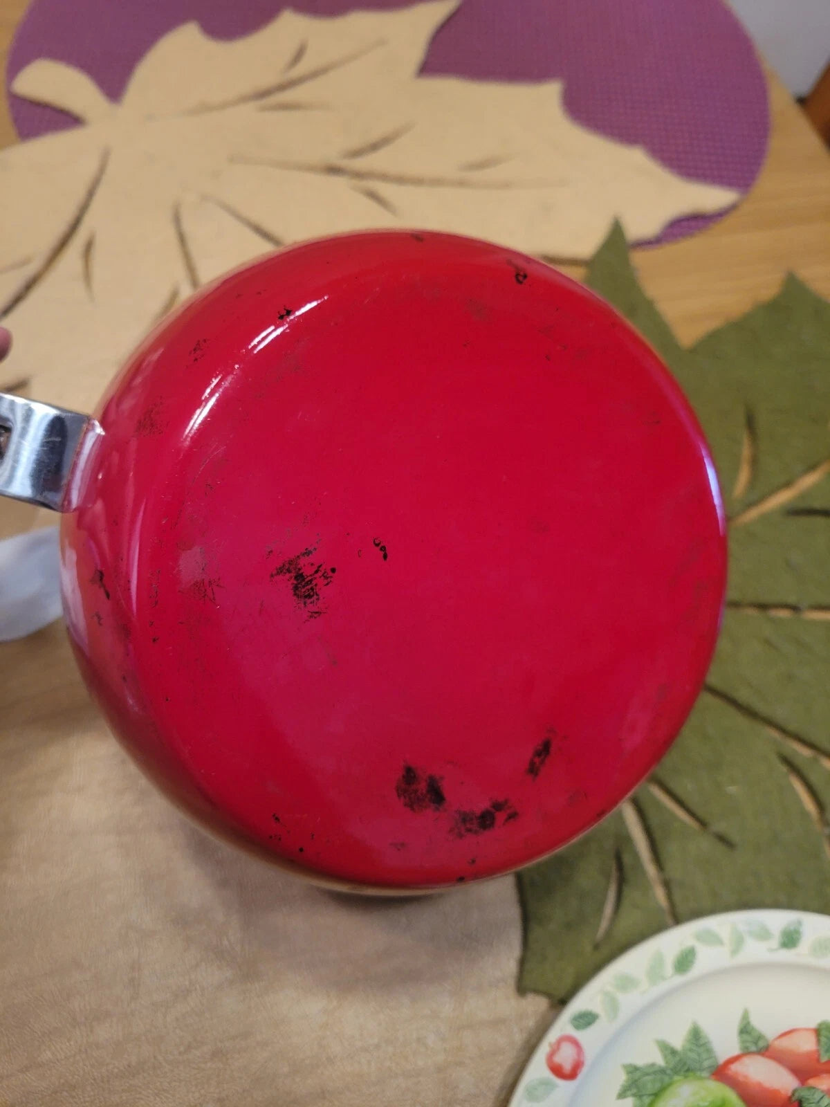 Vintage COPCO Enamel Metal Red Apple Teapot Kettle | eBay