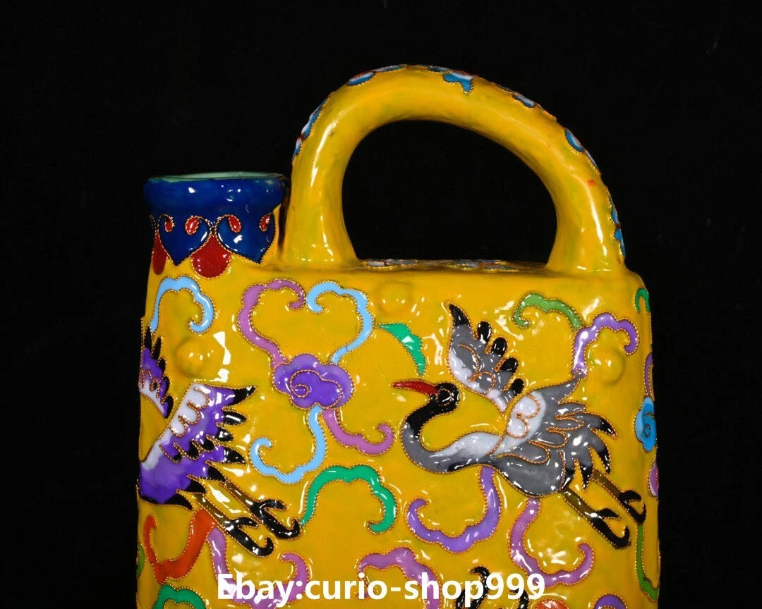 10.2"Old Dynasty Filigree Enamel Porcelain Phoenix Crane Bird Wine Teapot Flagon | eBay