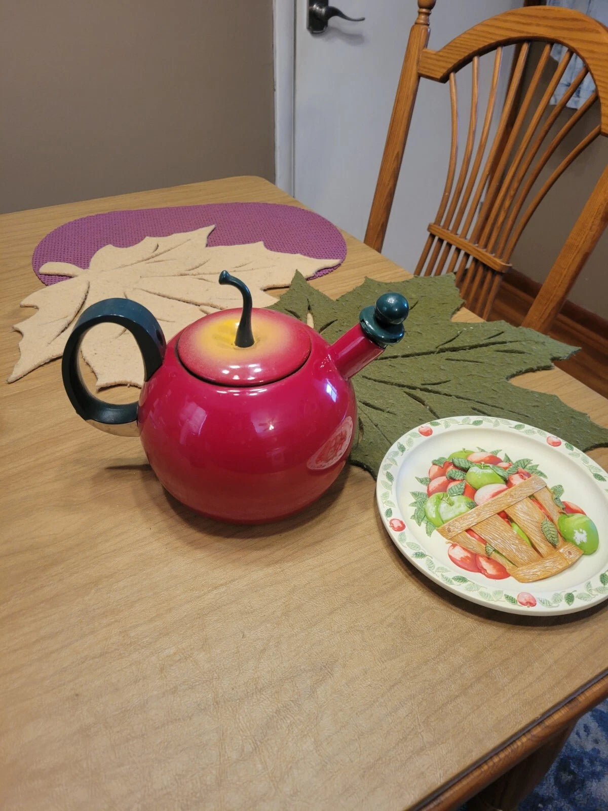 Vintage COPCO Enamel Metal Red Apple Teapot Kettle | eBay