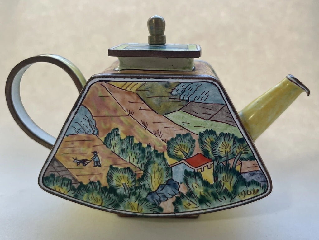 Charlotte Di Vita Enamel Mini Small Teapot Landscape Vincent Van Gogh Vintage | eBay