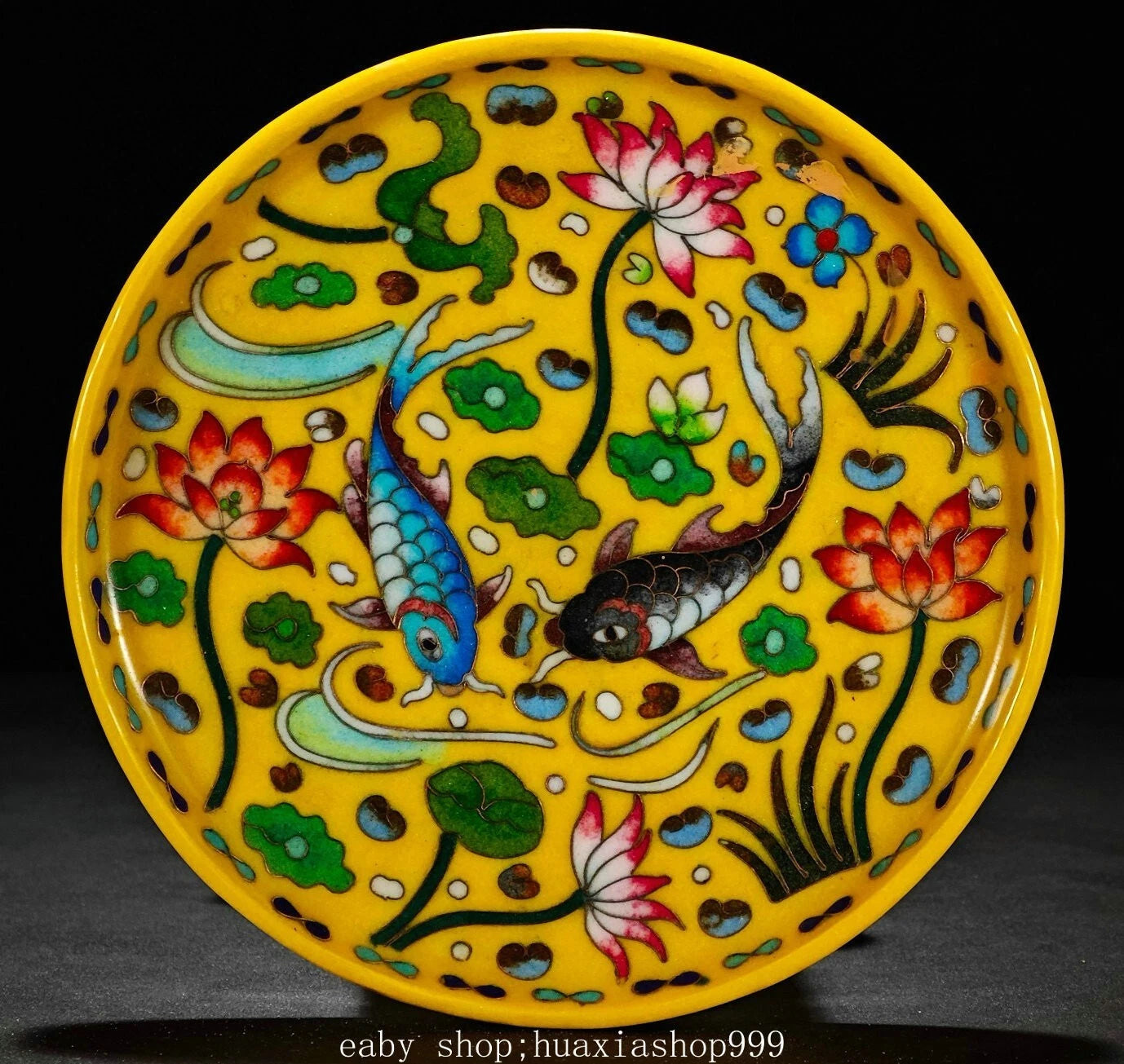 8" Colour Enamel Porcelain Cloisonne Enamel Filigree Fish Teapot Cup Tray Set | eBay