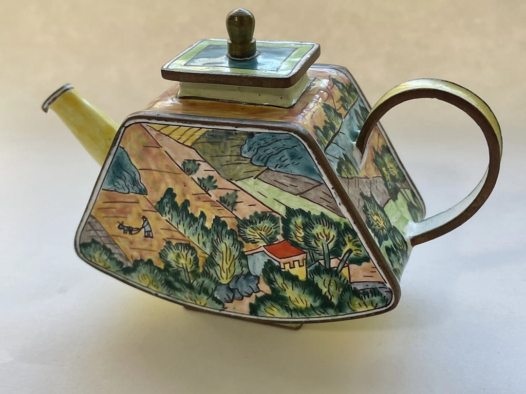 Charlotte Di Vita Enamel Mini Small Teapot Landscape Vincent Van Gogh Vintage | eBay