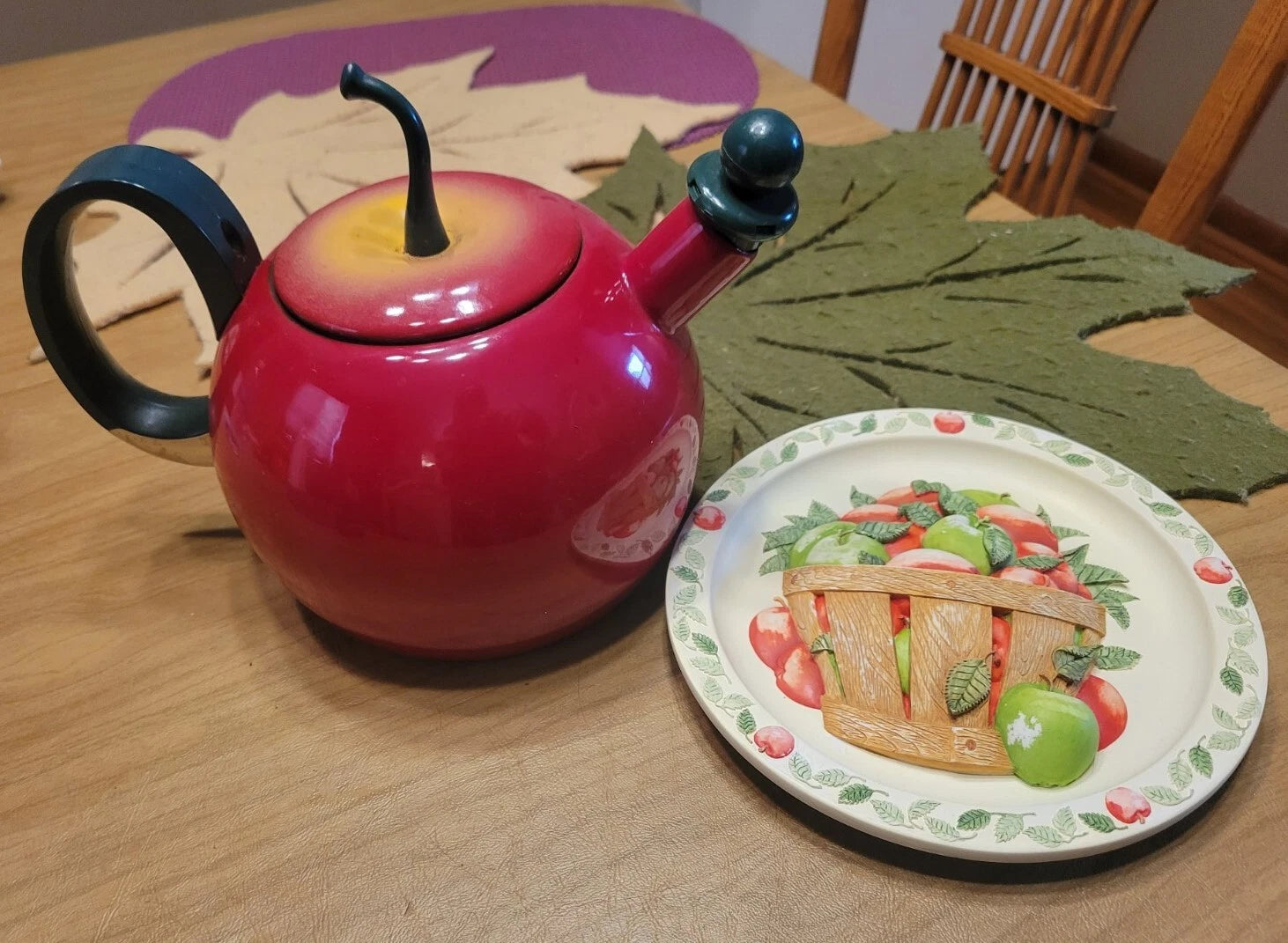 Vintage COPCO Enamel Metal Red Apple Teapot Kettle | eBay
