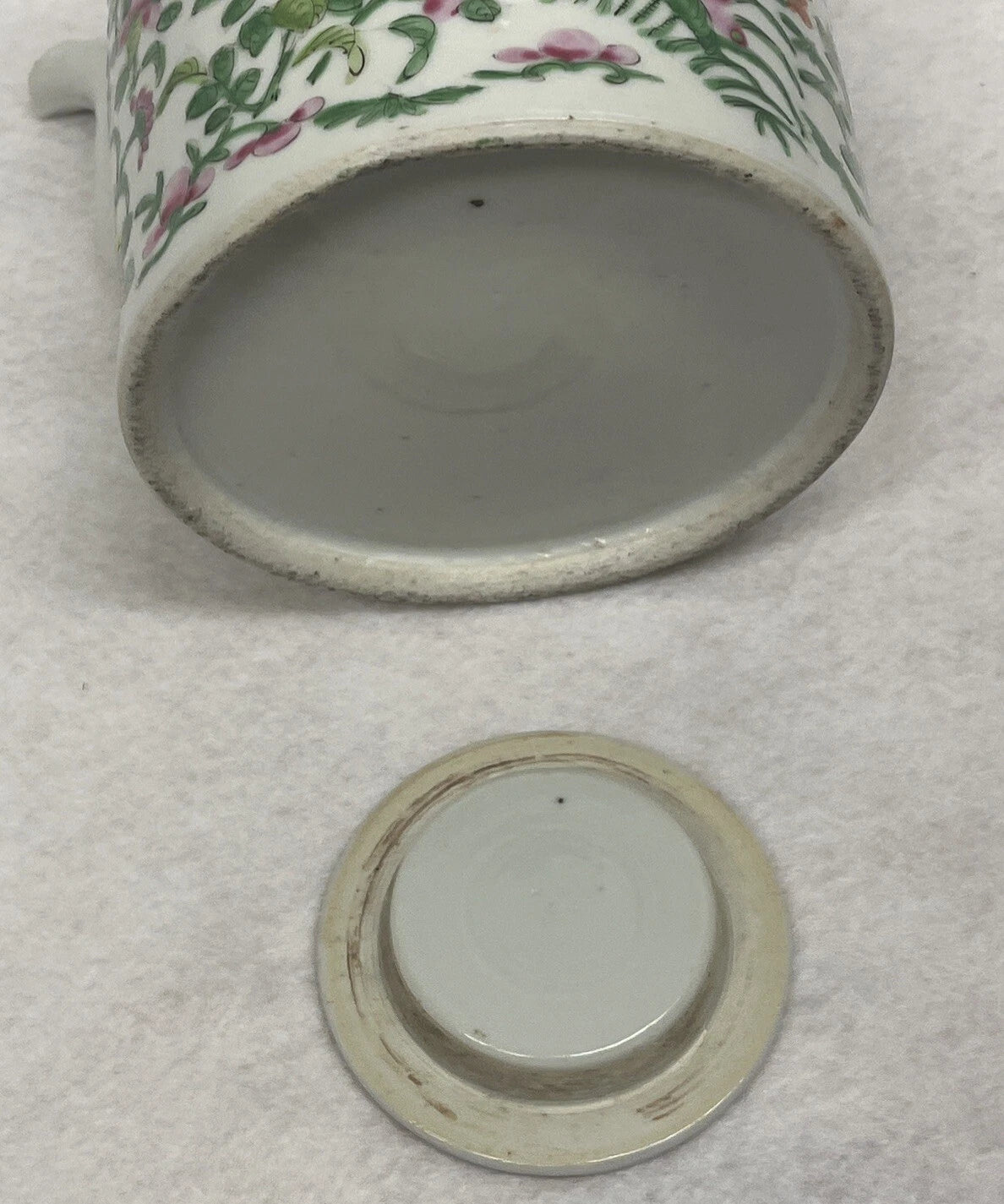 Antique Chinese Famille Rose Porcelain Teapot And Lid Enamel Hand Painted China