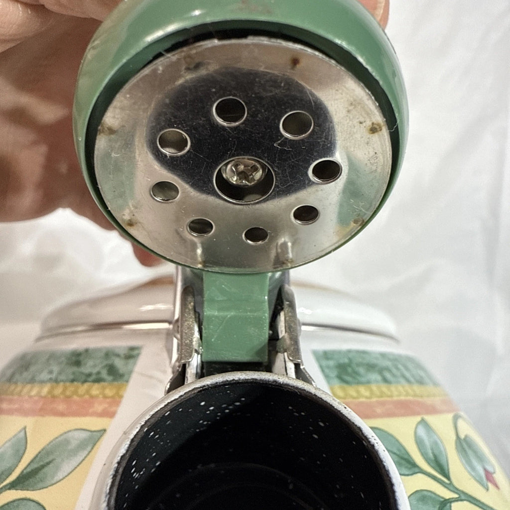 Pfaltzgraff French Quarter Tea Kettle Teapot Enamel on Steel Green
