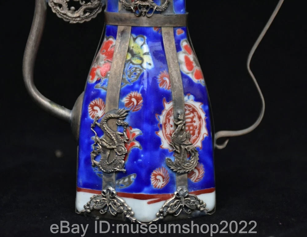 5.8 " Old Chinese Copper Enamel Porcelain Dynasty Portable Kettle Teapot Statue | eBay