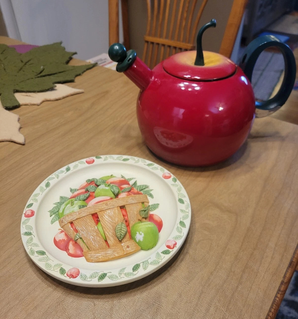 Vintage COPCO Enamel Metal Red Apple Teapot Kettle | eBay