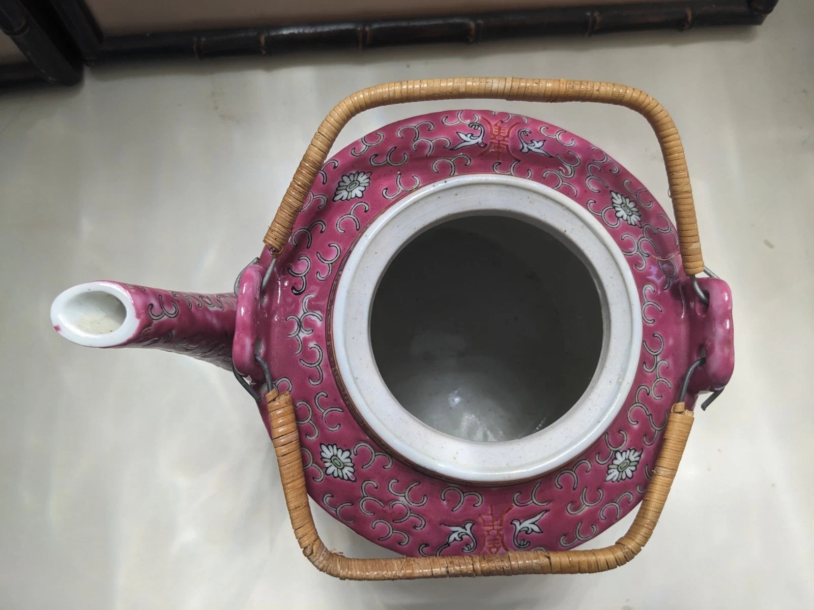 Chinese Famille Rose Enameled Porcelain Mun Shou Longevity Teapot Without Lid | eBay
