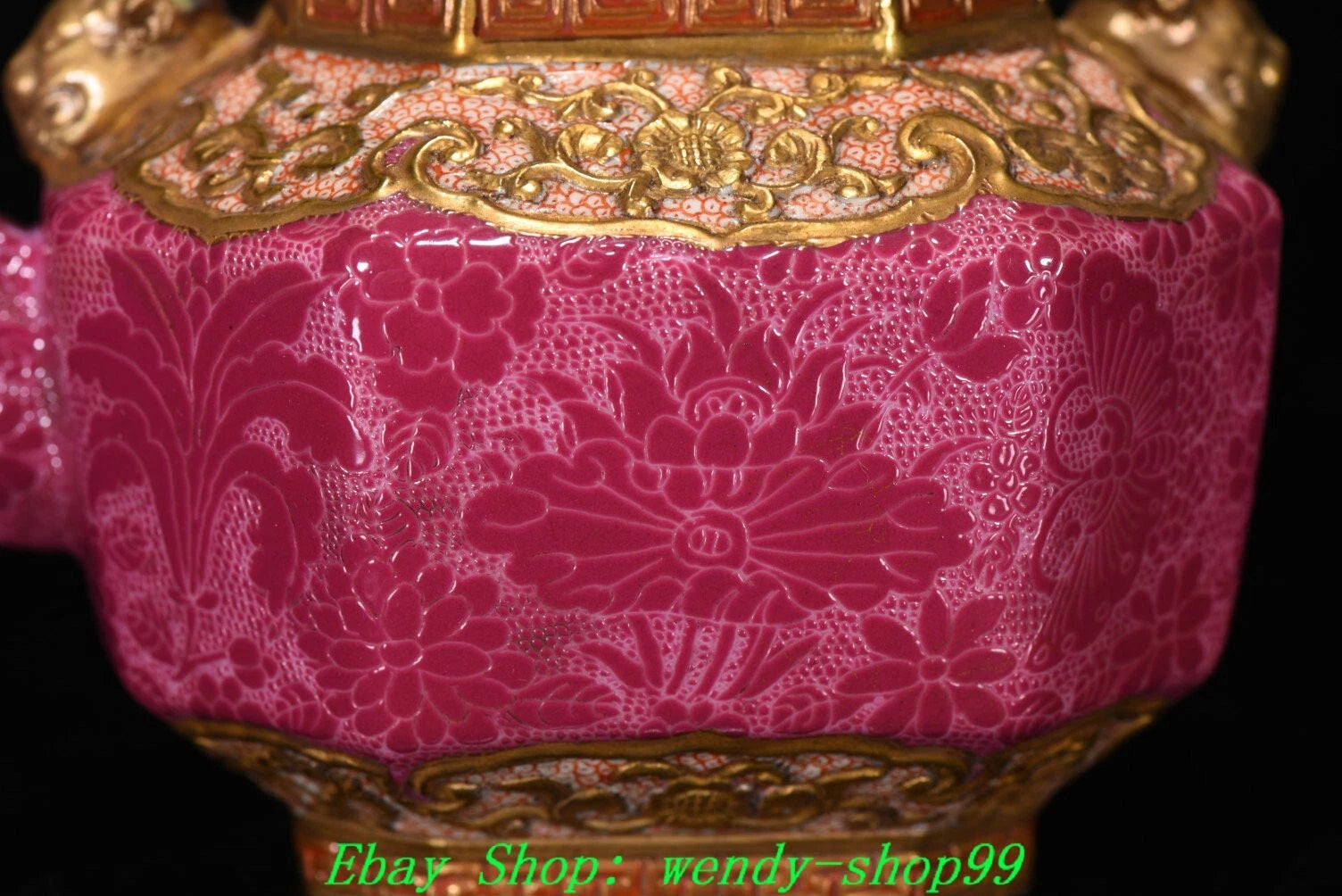 Qianlong Marked Colour Enamel Porcelain Gilt Dragon Lion Head Teapot Teakettle | eBay