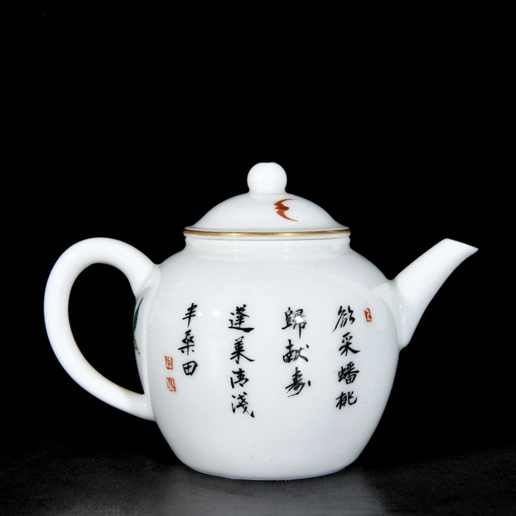 Chinese Enamel  Colour Porcelain HandPainted Peach pattern Teapot 73102