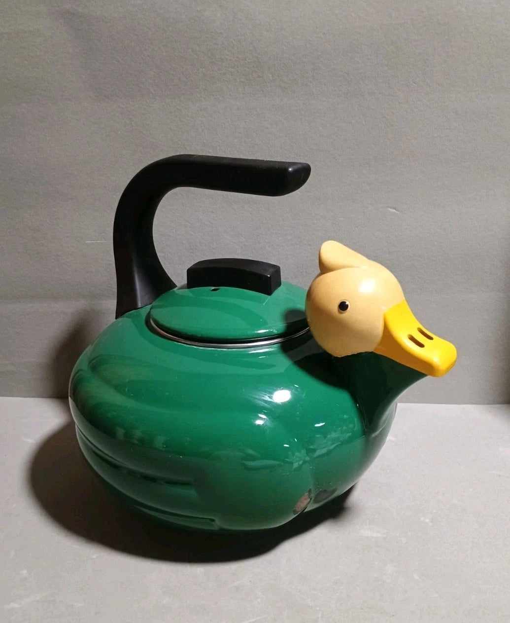 Vintage Kamenstein Green Enamelware Yellow Duck 8" Tea Kettle/Pot Decorative MCM | eBay