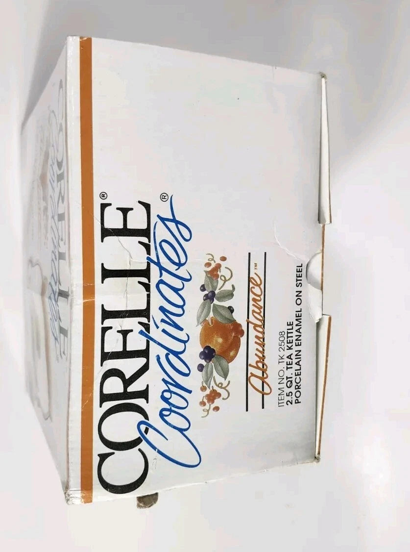 Corning Coordinates By Lincoware Porcelain Enamel Steel Teapot Vintage Decorated