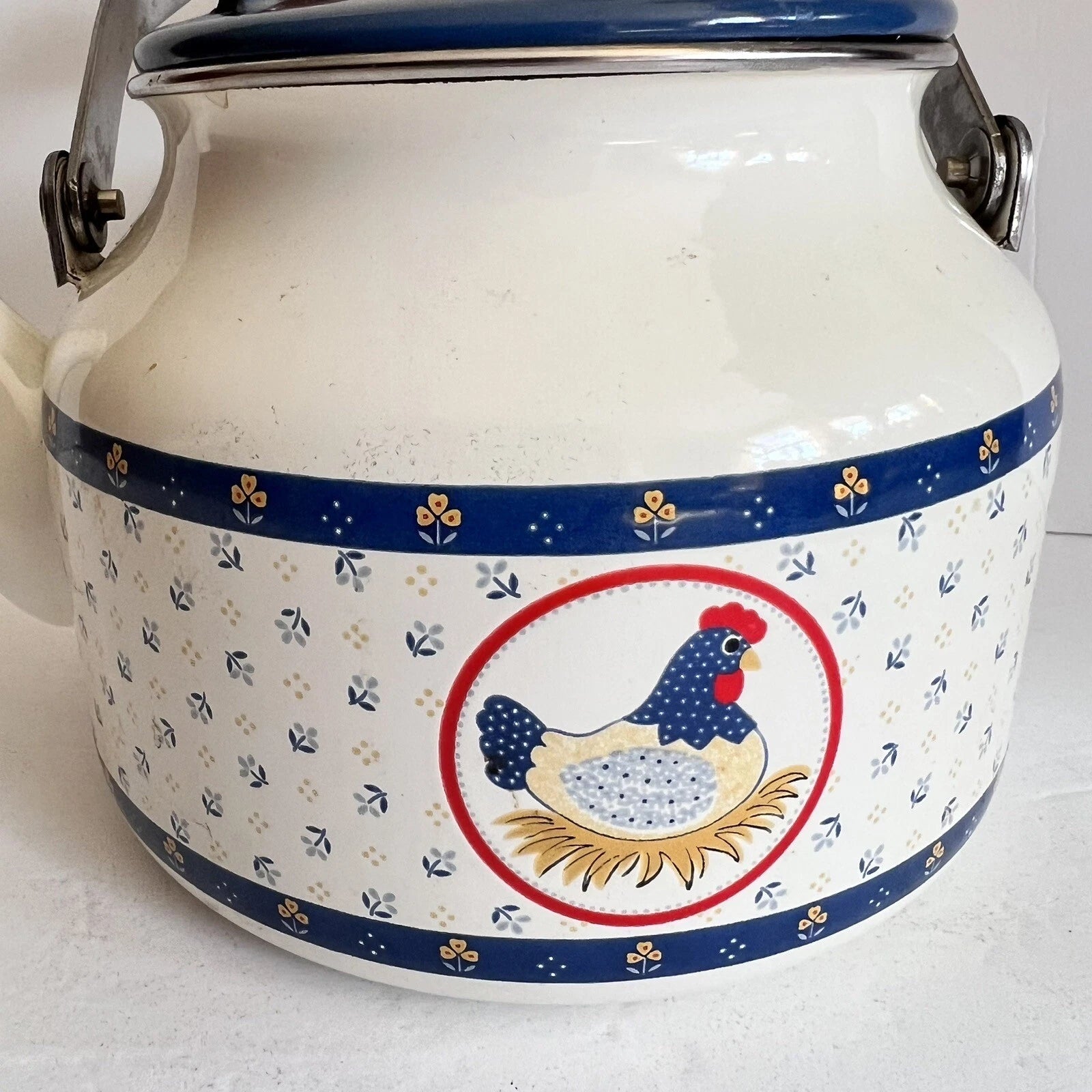 Vintage Enamel Kettle Country Hen Teapot | eBay