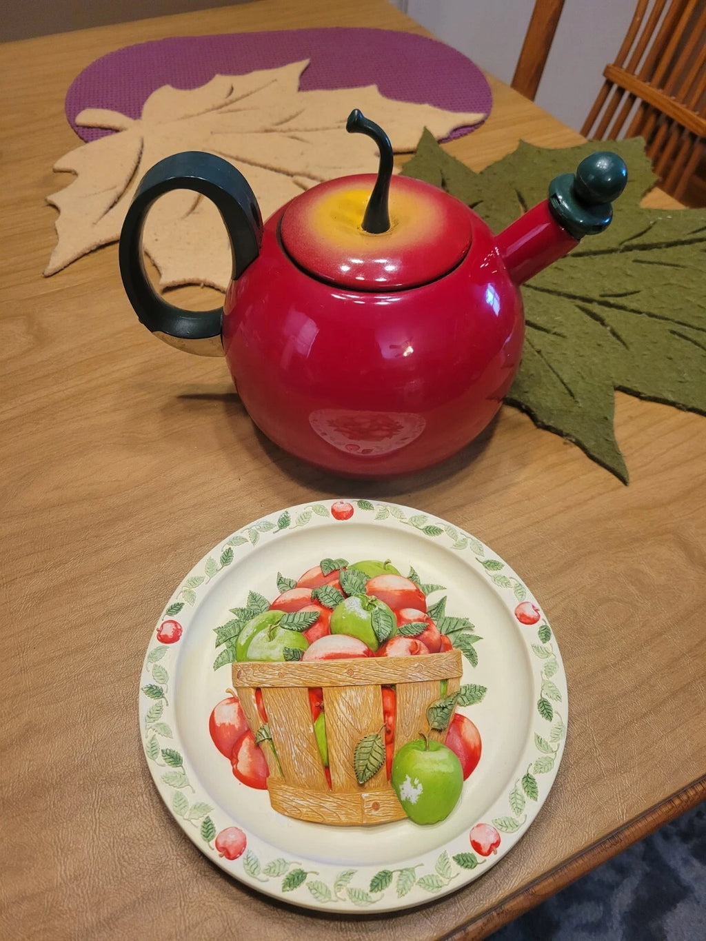 Vintage COPCO Enamel Metal Red Apple Teapot Kettle | eBay