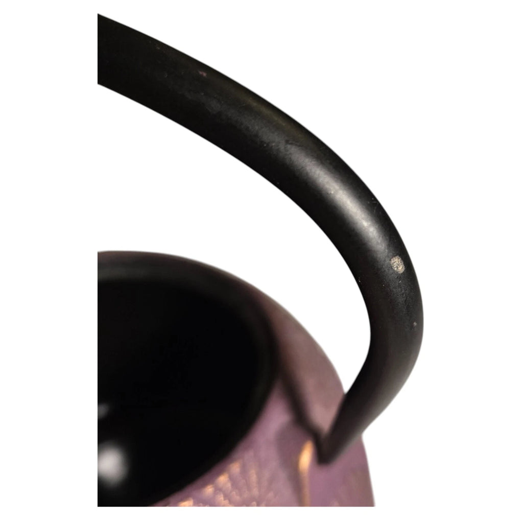 Purple and Gold Flower Cast Iron Teapot Black Enamel Interior 5.5 in | eBay