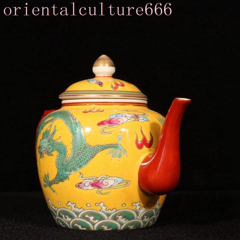 China Dynasty cloisonne enamel porcelain dragon loong Pattern Tea makers Tea Pot