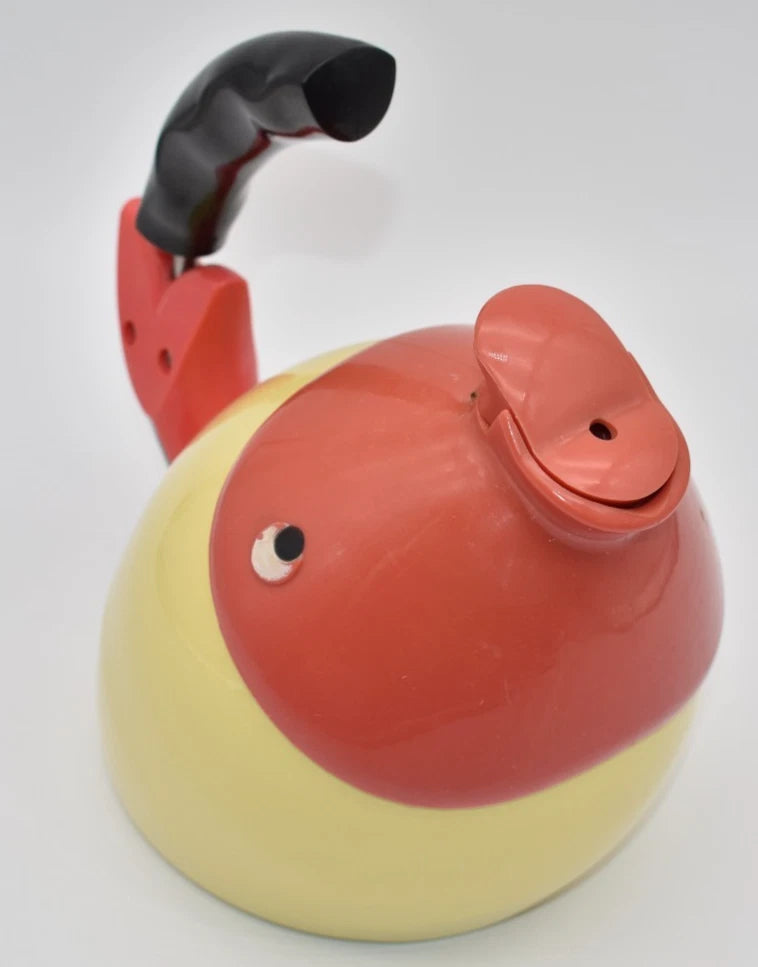 Very Rare Vintage 1998 VIA Ancona ~ Yellow Enamel Fish Teapot | eBay