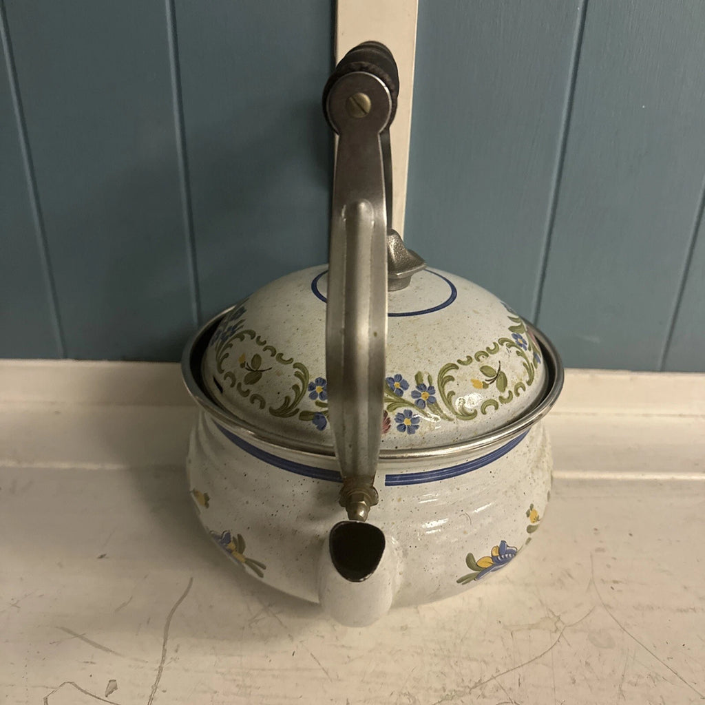 VTG ASTA Tea Kettle Tea Pot Enamel Ware Floral Pattern 9.5" Made in Germany | eBay