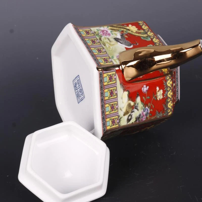 Chinese Qing Qianlong Red Enamel Porcelain Flowers Birds Pattern Teapot 4.3 inch | eBay