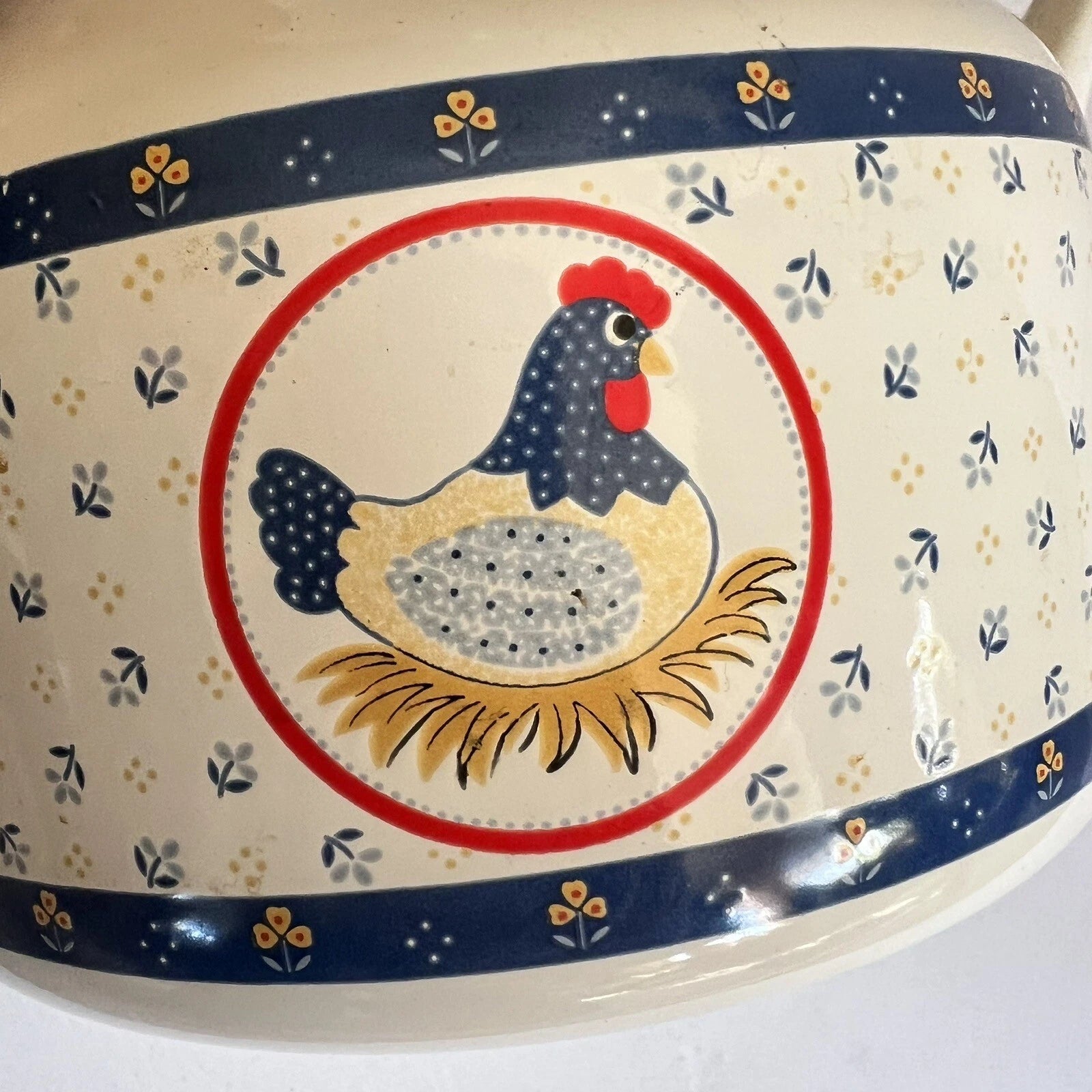 Vintage Enamel Kettle Country Hen Teapot | eBay