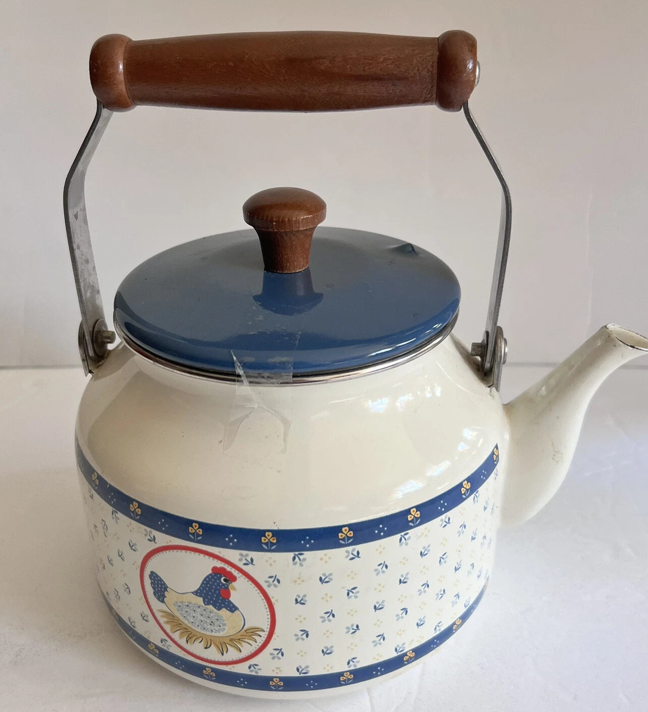 Vintage Enamel Kettle Country Hen Teapot | eBay